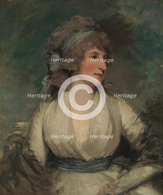 Portrait of a Woman; (reverse, now covered by relining canvas) Study of a Child's Head, 1790s. Creator: John Hoppner.