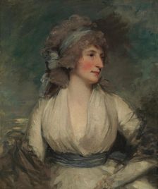 Portrait of a Woman; (reverse, now covered by relining canvas) Study of a Child's Head, 1790s. Creator: John Hoppner