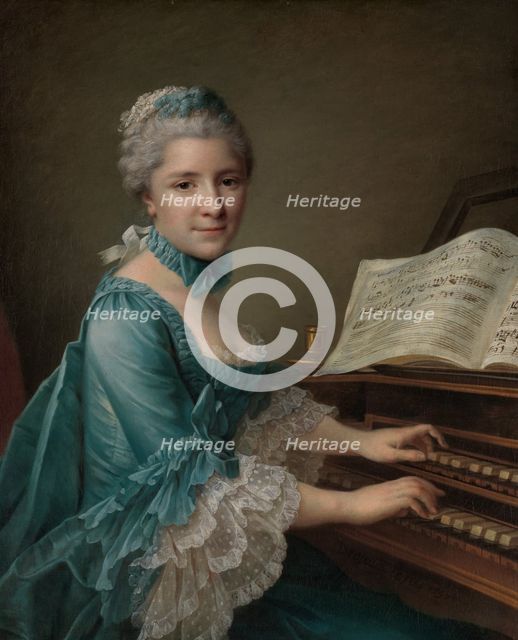 Portrait of a Woman, Said to be Madame Charles Simon Favart..., 1757. Creator: Francois Hubert Drouais.