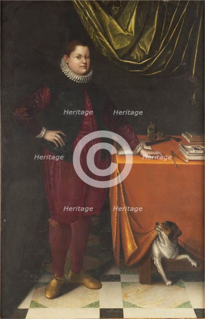 Portrait of a Youth with a Dog, Early 1590s. Creator: Fontana, Lavinia (1552-1614).