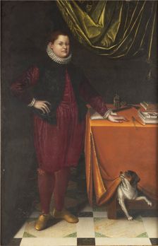 Portrait of a Youth with a Dog, Early 1590s. Creator: Fontana, Lavinia (1552-1614)