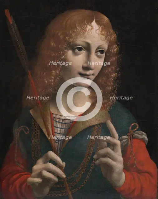 Portrait of a Youth as Saint Sebastian, late 1480s. Creator: Marco d'Oggiono (Italian, 1460-1524), attributed to.