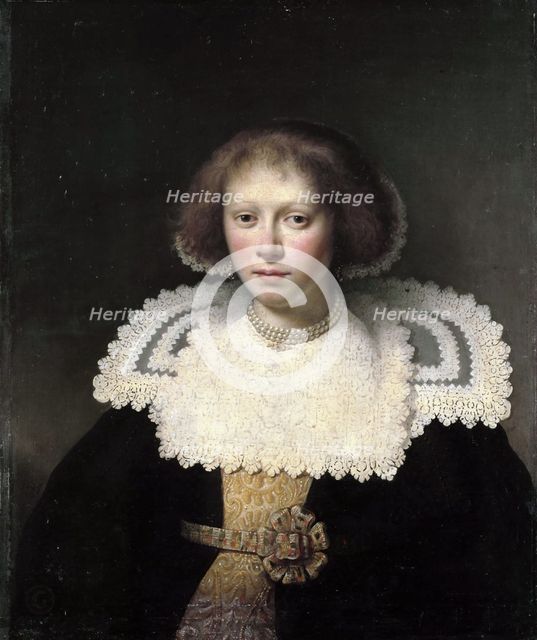 Portrait of a Young Woman, 1635. Creator: Santvoort, Dirck Dircksz van (1610-1680).