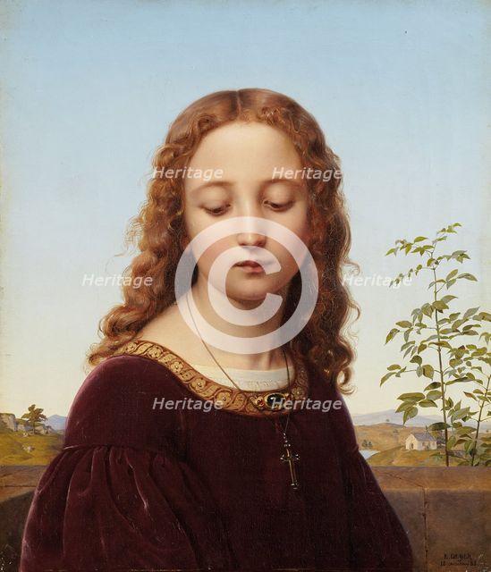 Portrait of a Young Woman, 1835. Creator: Ernst Deger.