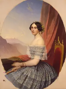 Portrait of a Young Woman, 1849. Creator: Timoleon von Neff