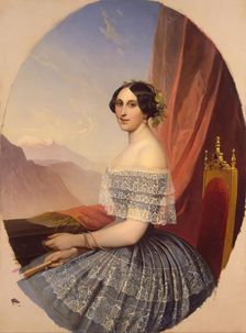 Portrait of a Young Woman, 1849. Creator: Timoleon von Neff