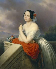 Portrait of a Young Woman, 1843. Creator: Charles Auguste Guillaume Steuben