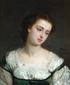 Portrait of a Young Woman, 1862. Creator: Edward Harrison May