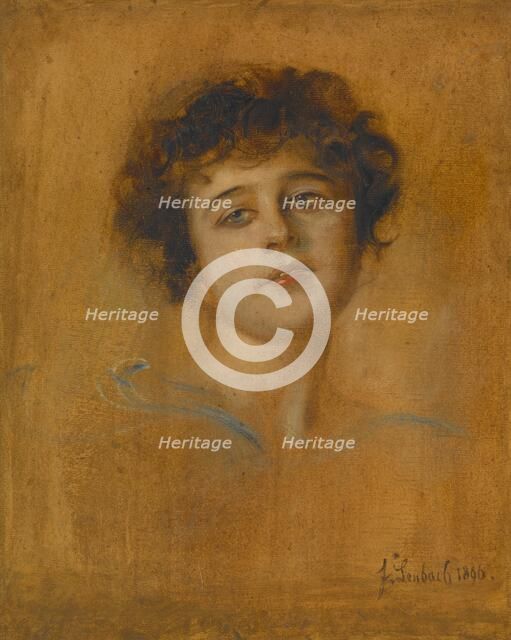 Portrait of a Young Woman, 1876. Creator: Franz von Lenbach.