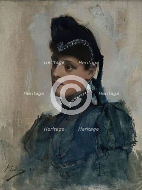 Portrait of a Young Woman, 1888. Creator: Sir John Lavery.