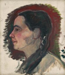 Portrait of a Young Woman with a Braid, around 1925-1930. Creator: Arnold Peter Weisz-Kubincan
