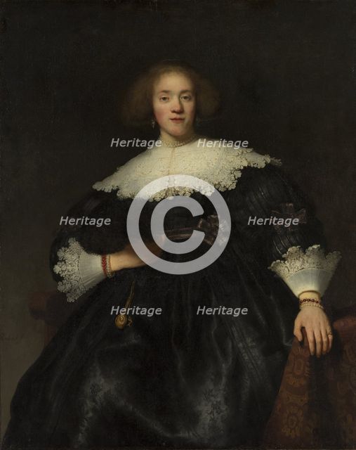 Portrait of a Young Woman with a Fan, 1633. Creator: Rembrandt Harmensz van Rijn.