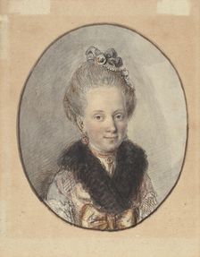 Portrait of a Young Woman with a Fur Collar, 1760s or early 1770s. Creator: Christian Wilhelm Ernst Dietrich
