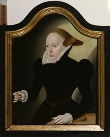Portrait of a Young Woman with a Pink, 1560-1569. Creator: Bartholomaeus Bruyn the Younger