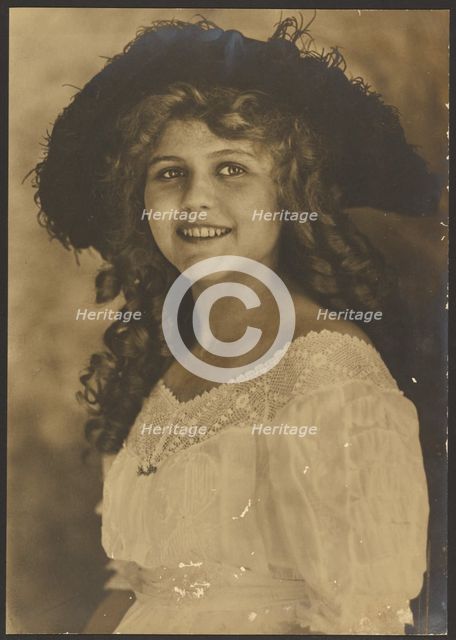 Portrait of a Young Woman with Corkscrew Curls, 1907-1943. Creator: Louis Fleckenstein.