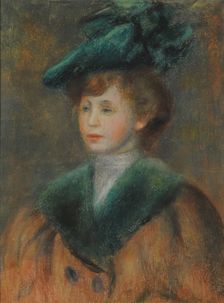 Portrait of a Young Woman with Green Hat. Creator: Renoir, Pierre Auguste (1841-1919)