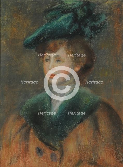 Portrait of a Young Woman with Green Hat. Creator: Renoir, Pierre Auguste (1841-1919).