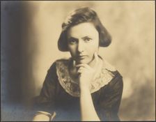Portrait of a Young Woman with Lace Collar, 1907-1943. Creator: Louis Fleckenstein