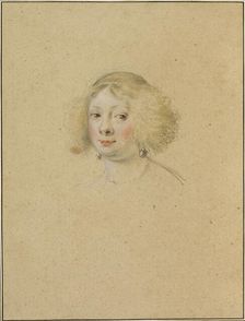 Portrait of a Young Woman with Pearl Earrings, 1632/35. Creator: Simon Vouet