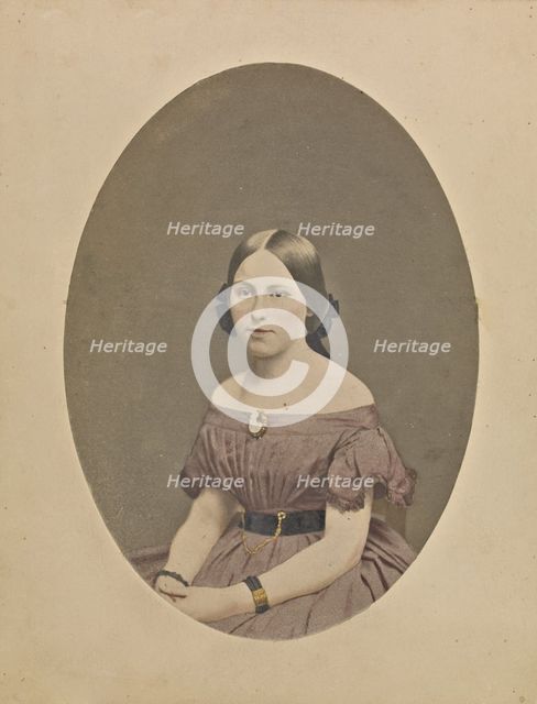 Portrait of a young woman, about 1850-1860. Creator: Marcus Aurelius Root.