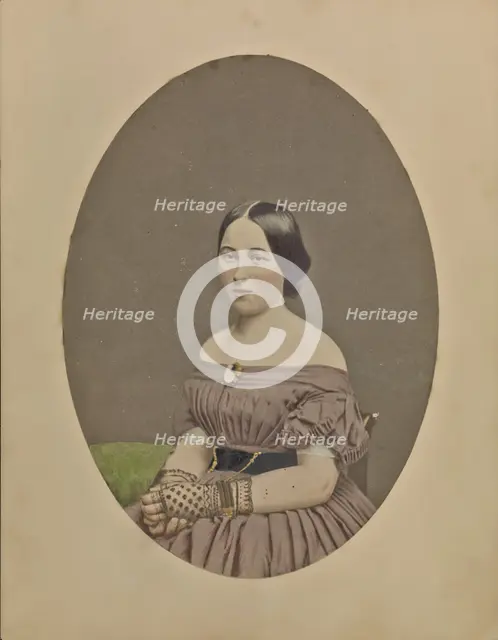 Portrait of a young woman, about 1850-1860. Creator: Marcus Aurelius Root.