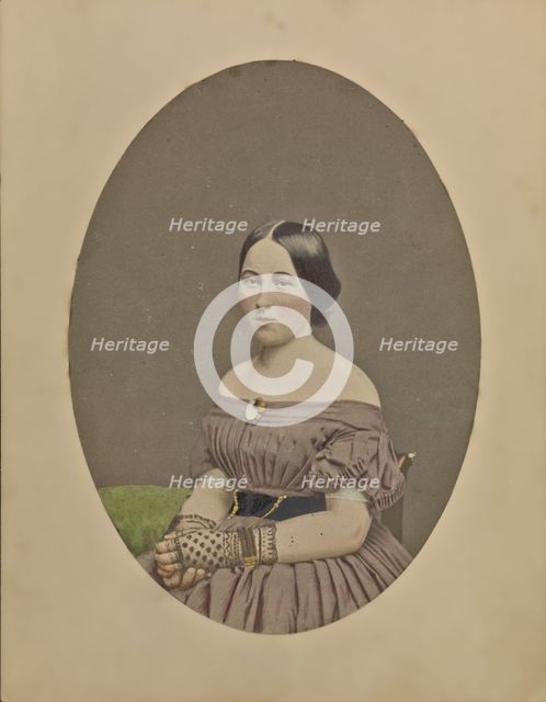 Portrait of a young woman, about 1850-1860. Creator: Marcus Aurelius Root.