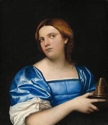 Portrait of a Young Woman as a Wise Virgin (Portrait of Vittoria Colonna), c. 1510. Creator: Piombo, Sebastiano, del (1485-1547)