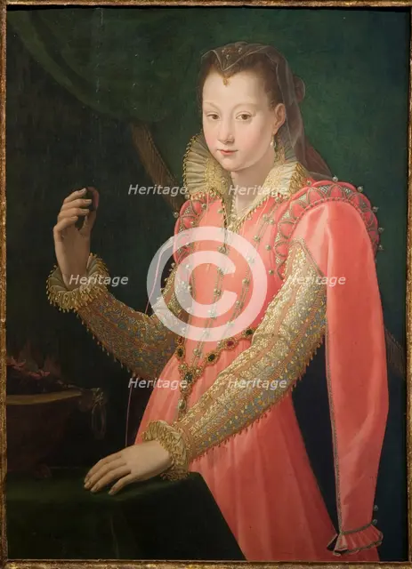 Portrait of a Young Woman as Portia Catonis, 1551-1603. Creators: Santi di Tito, Agnolo Bronzino.