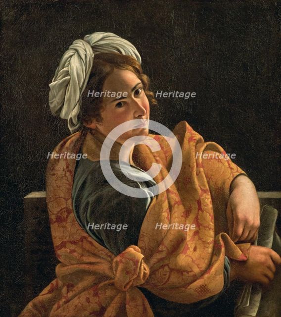 Portrait of a Young Woman as Sibyl. Creator: Gentileschi, Orazio (1563-1638).