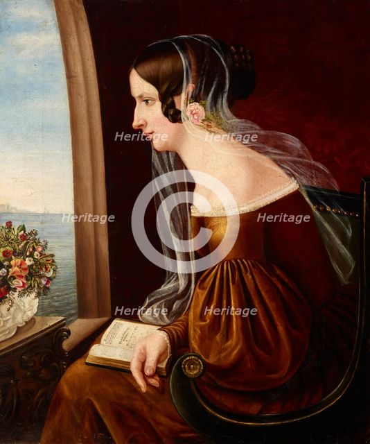 Portrait of a Young Woman by the Window, 1st half of 19th century. Creator: Unknown.
