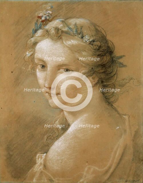 Portrait of a Young Woman. Creator: Natoire, Charles Joseph (1700-1777).