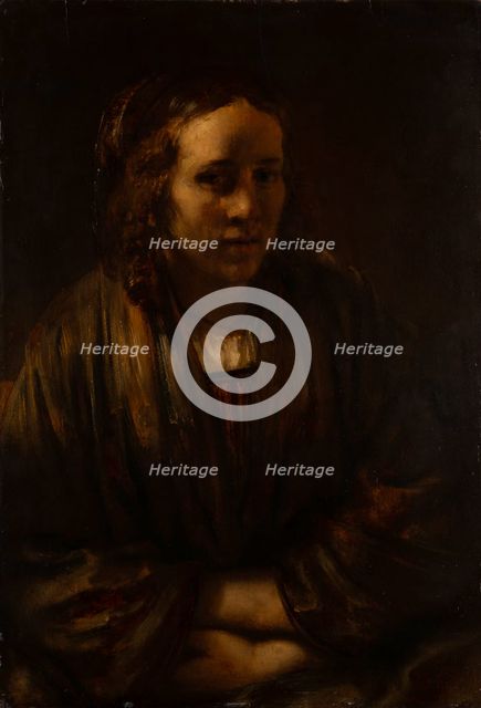 Portrait of a Young Woman ("Hendrickje Stoffels"), c1660-1679. Creator: Rembrandt Harmensz van Rijn or Rembrandt imitator?.