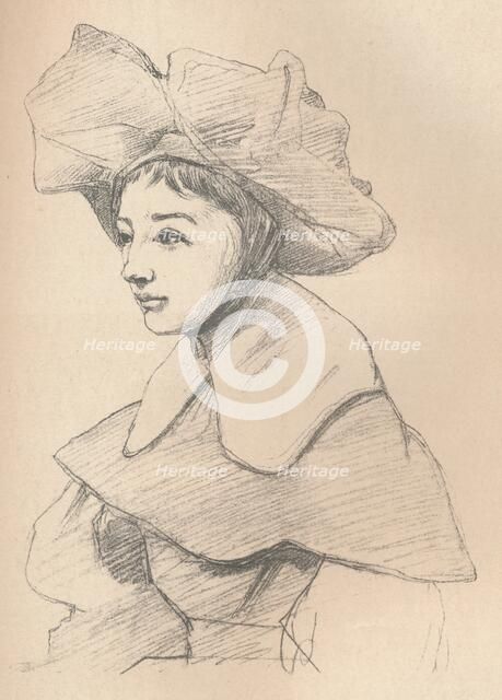 'Portrait of a Young Woman in a Large Hat, My Hagar', c1830. Artist: Jean-Baptiste-Camille Corot.