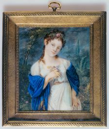 Portrait of a young woman in flowers, c1800. Creator: Schrader