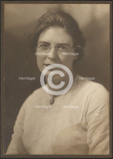 Portrait of a Young Woman in Glasses, 1907-1943. Creator: Louis Fleckenstein.
