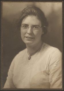 Portrait of a Young Woman in Glasses, 1907-1943. Creator: Louis Fleckenstein