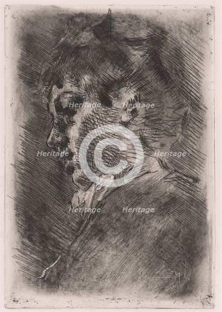 Portrait of a Young Woman in Profile, c. 1884. Creator: Luigi Conconi.