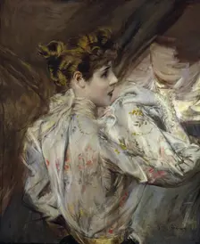 Portrait of a Young Woman in Profile (Eleonora Duse), c. 1895. Creator: Boldini, Giovanni (1842-1931)