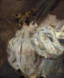 Portrait of a Young Woman in Profile (Eleonora Duse), c. 1895. Creator: Boldini, Giovanni (1842-1931)