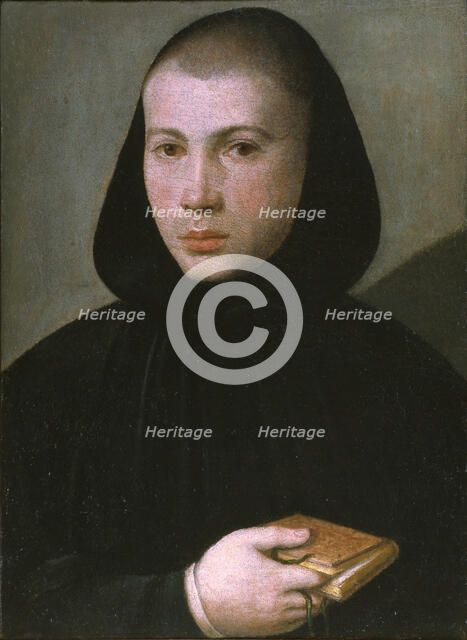 Portrait of a young Benedictine monk, First Half of 16th cen.. Creator: Caroto, Giovan Francesco (c. 1480-1555).