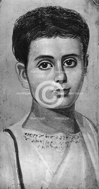 Portrait of a young boy, Al-Fayyum, Egypt, 2nd century (1936). Artist: Unknown