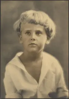Portrait of a Young Boy in White Shirt, 1907-1943. Creator: Louis Fleckenstein