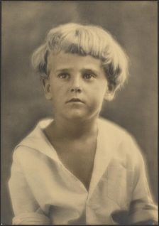 Portrait of a Young Boy in White Shirt, 1907-1943. Creator: Louis Fleckenstein