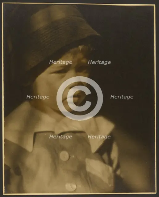 Portrait of a Young Child with Cap, 1907-1943. Creator: Louis Fleckenstein.