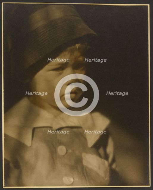 Portrait of a Young Child with Cap, 1907-1943. Creator: Louis Fleckenstein.