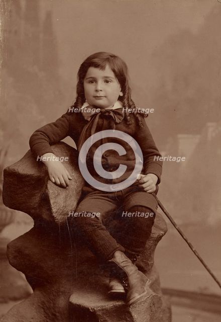 Portrait of a young child, about 1890. Creator: Henry Frey.