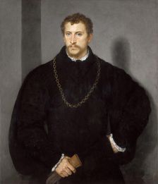 Portrait of a Young Englishman (Portrait of a Young Man with Grey Eyes) , 1540-1545. Creator: Titian (1488-1576)