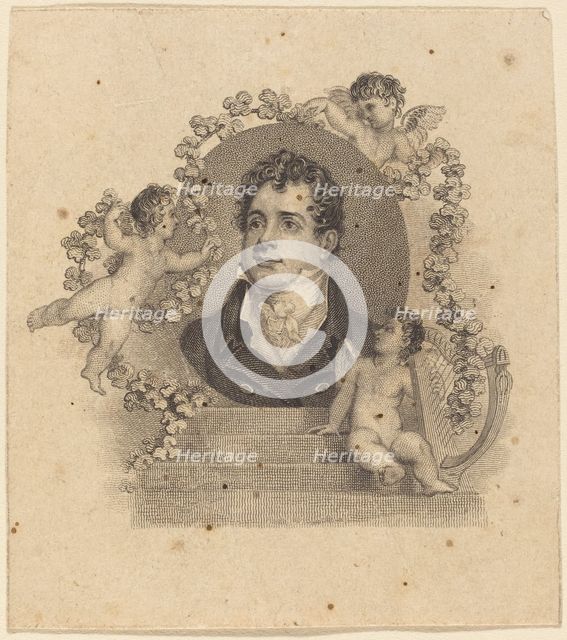 Portrait of a Young Gentleman Surrounded by Cupids; Lord Byron?, 19th century. Creator: Unknown.