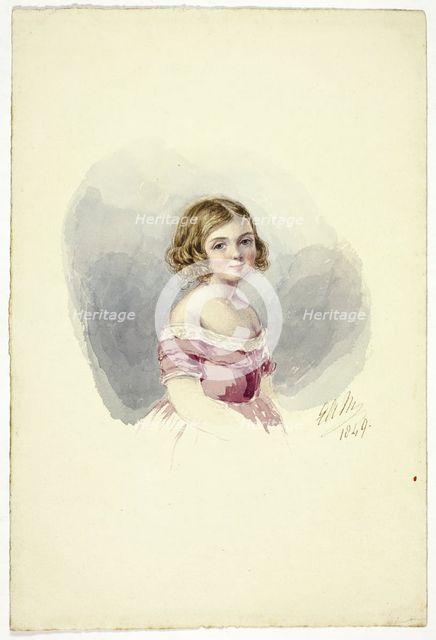 Portrait of a Young Girl, 1849. Creator: Elizabeth Murray.