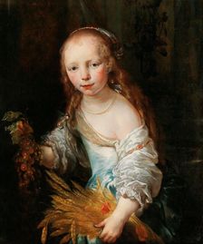Portrait of a young girl as Ceres, c. 1670. Creator: Noordt, Jan van (1623/24-after 1676)